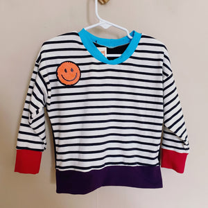 4T Striped Color Block Top w/Smiley Face